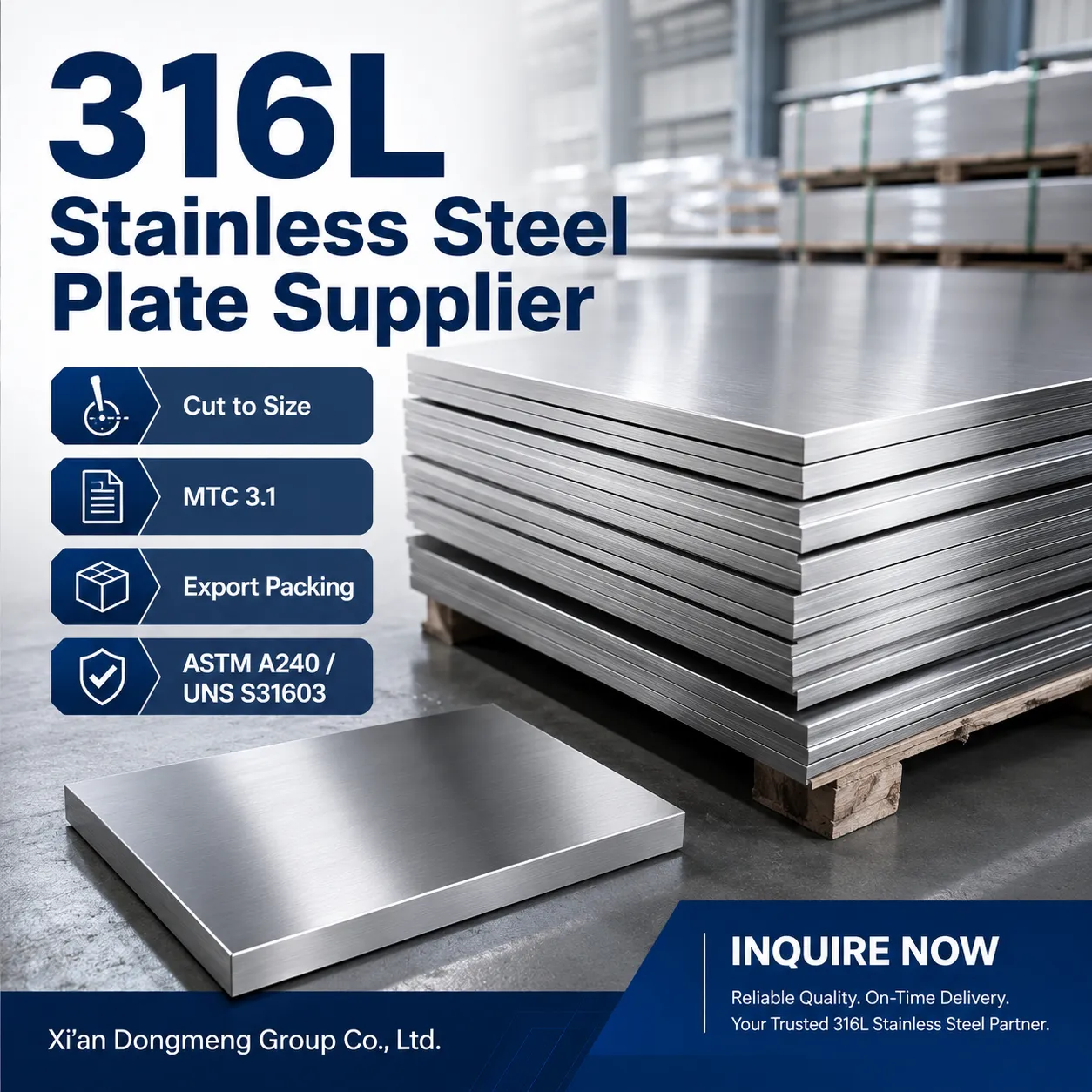 Pemasok Pelat Baja Tahan Karat ASTM A240 316L|Plat UNS S31603